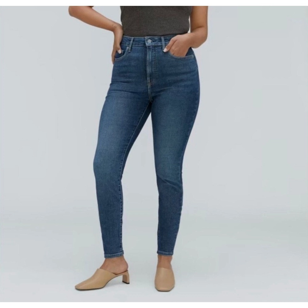 Everlane Jeans The Curvy High Rise Skinny Dark Wash Blue Jean 30 Crop